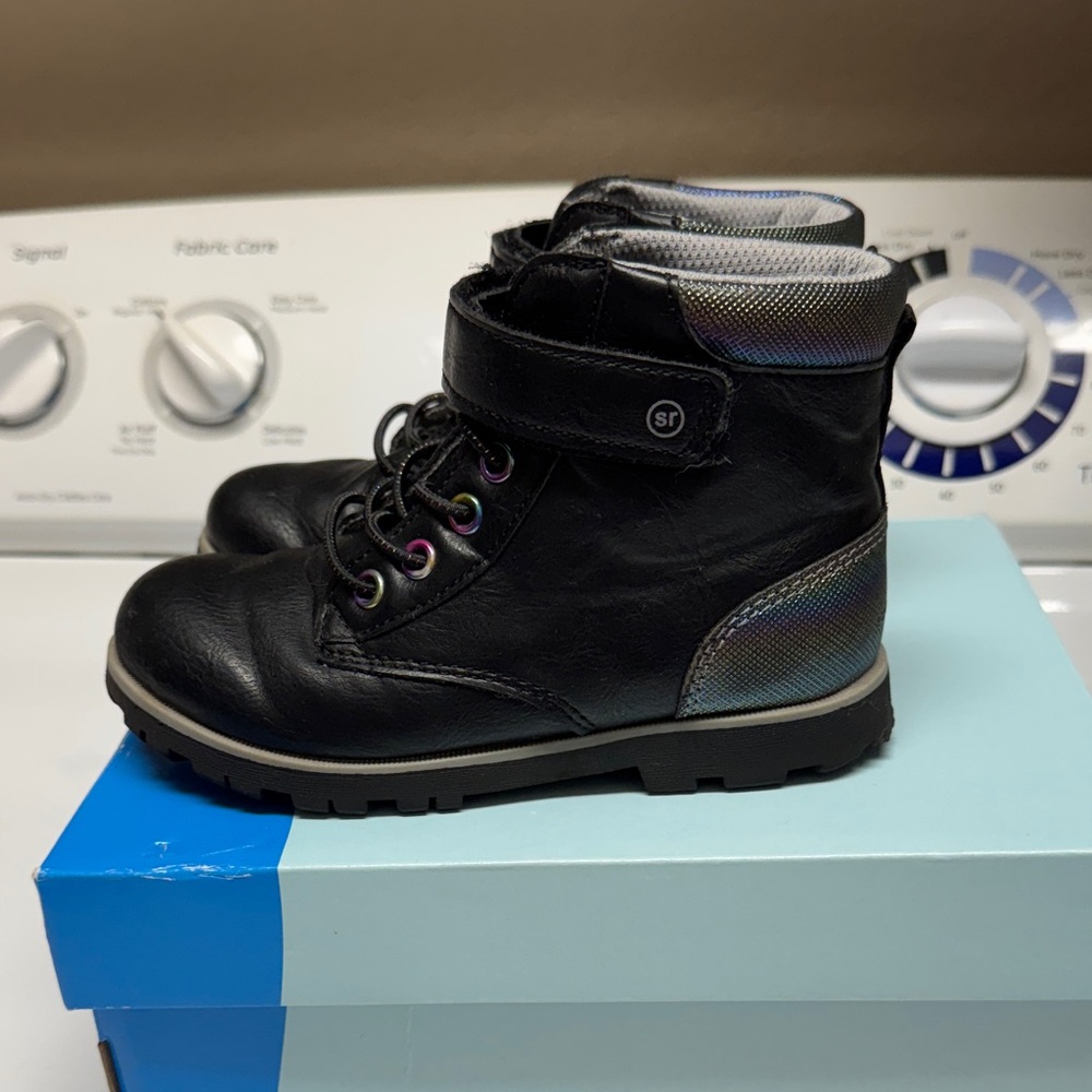 Stride Rite Black and Silver Kids Boots